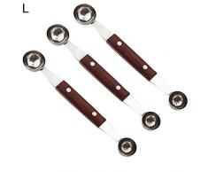 Centraliain Obstschaufel, 3 Stück Edelstahl Double-End Melone Obstlöffel EIS Dessertschaufel L.None