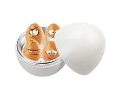 Kitchnexus Eierkocher für Mikrowelle mit Praktischer Wasserwannen, Weiß, in Eierform, für bis 4 Eier