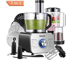 Küchenmaschine Multifunktional 1100W Food Processor, 3 Geschwindigkeiten, Elektrischer Zerkleinerer, Standmixer, Zitrusspresse, Kaffeemühle, 3.5L Rührschüssel