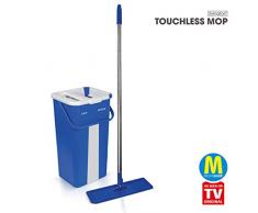 Mediashop Livington Touchless Mop – Bodenwischer Set mit Eimer zum Auswringen ohne Bücken – Wischmopp für einfache Reinigung und saubere Hände – 2,7 L Wischeimer