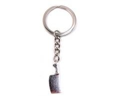 Onlineworld2013 Schlüsselanhänger Keychain Silber Metall Messer Fleischer Fleisch Schlachter