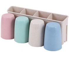 huashangbaihuodian Zahnpastaspender Zahnbürste - Halter, Wand -Mounted Zahnbürstenhalter, Becher, Bowle-Free - Rack