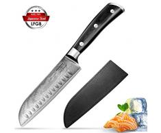 SKY LIGHT Damastmesser Santokumesser Damaskus Küchenmesser 67-Schicht Hand Gefertigt 7-Zoll, Japanischem Damaststahl AUS10V High Carbon Edelstahl w/Mantel