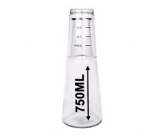 Karaffe Wasserkaraffe Glaskaraffe Kanne Dekanter mit 750ml Print inkl. Trinkglas