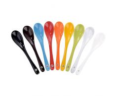 Lumanuby 7 Stück Bunt Porzellan Löffel Eierbecher Löffel - Dessertlöffel - Besteck - Ceramic Spoon 13 * 2.5cm,Zufällige Farbe