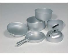Mil-Tec Koch-Set Alu 3 Töpfe Pfanne Teekessel, Silber, 20.5 x 10.5 cm/19 x 8.5 cm/17 x 8.5 cm