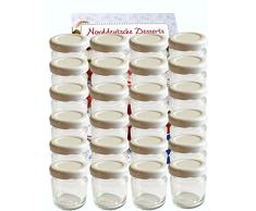 24er Set Sturzgläser Mini Gläser 37 ml Deckelfarbe Weiß To 43 Rundgläser Honig Kaviar Marmeladengläser Obstgläser Einweckgläser Senf, Honig, Gläser, Einmachgläser, Portionsgläser, Probiergläser, Imker