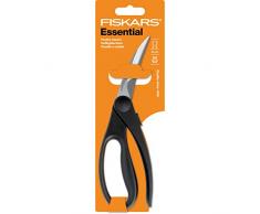 Fiskars Geflügelschere mit gebogenen Profilklingen, Edelstahl, Länge: 23 cm, Für Rechts- und Linkshänder, Schwarz/Silber, Essential, 1023819