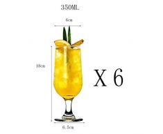 Uioy Stemless Weinglas Becher - Rotweinglas/Trinkbecher/Kaltgetränkbecher/Weinset/Cocktailglas/Eisbecher/Strandbecher / 6-TLG (Color : Clear, Size : C)