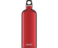 Sigg Traveller Red, Wandern Trinkflasche, 1 L, BPA Frei, Aluminium, Rot