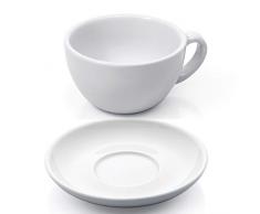 Gastro Spirit - 12-teiliges XL Cappuccino-Tassen Set - Weiß, 280 ml, Porzellan, dickwandig