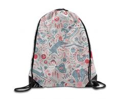 NA Nussknacker-Rucksack, bedruckt, mit Kordelzug, tragbar, für Camping, Wandern, Schwimmen, Einkaufen, Wandern, Reisen, Strand