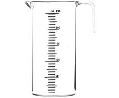 Fripac-Medis Messbecher (Messzylinder) mit Messskala von 5-250 ml, zum Abmessen von Flüssigkeiten/Feststoffen, transparent