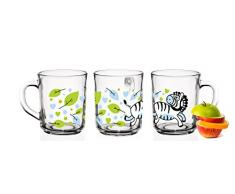 6 Tier-Motiv Becher Tassen 230ml Teegläser Kindergläser Trinkgläser Saftgläse