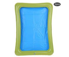 Zerodis Aufblasbares Tablett Kissen Kunststoff Aufblasbares Kissen Aufblasbares Wasser Strand Aufbewahrungsmatte Indoor Kinder Sandbehälter Sand Spielzeug Zubehör 60 x 45 cm(Blau)