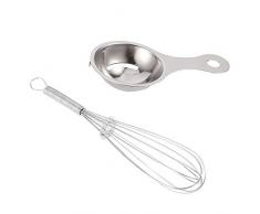 You&Lemon Egg separator und Schneebesen Set, Eiertrenner,Eidottertrenner,Eierseparator,Eiweiß Eigelb Filterseparator aus Hochwertiger 304 Edelstahl