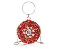 Dinner Bag jährliche Besprechungstasche Perle Diamant Brauttasche weibliche Hand Schöpfkelle Schulter Liebe Hand Tasche-rot 2_17 × 8 × 16cm