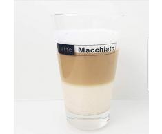 Trendiges Latte Macchiato Glas mit Aufdruck.