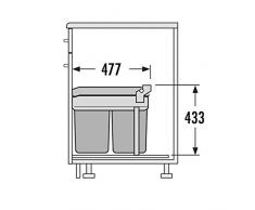 Hailo 3663101 Abfallsammler TA Inset 30.2/30 für Schränke ab 300 mm Breite mit Frontauszug