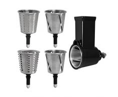 AEG AUM ES Hobel- & Reiben-Set für Küchenmaschinen (Ideal zum Schneiden oder Reiben von Gemüse/Obst, Käse, selbstgemachten Pommes, passend u.a. für AEG UltraMix KM4000, KM4400, KM54WR, Edelstahl)