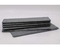 Dio 6er Display/Set Schieferplatten, rechteckig 30x10 cm Schieferteller Dekoration Dekoteller Unterteller Buffet Käseplatte