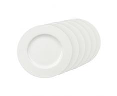 Villeroy & Boch - Royal Speiseteller Set, 6tlg., runde Essteller aus hochwertigem Premium Bone Porzellan, weiß, spülmaschinenfest, 27 cm