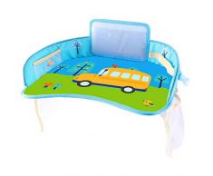 ZYBC Kinder-Knie-Tablett Reisetisch Auto-Sitzablage Multi Funktionen wasserdichte Tablett Spiel Und Esstisch Knie-Tablett (2)