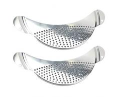 DOITOOL 2Pcs Edelstahl Crescent Topfsieb mit Griff Nudelsieb Küche Pfanne Topfsieb mit Handgriffen für Nudeln Fett Nudeln Obst Gemüse