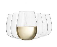 Krosno Große Weiß-Weingläser ohne Stiel| Set von 6 | 500 ML | Harmony Kollektion | Perfekt für Zuhause, Restaurants und Partys | Spülmaschinenfest