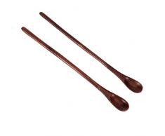 2 STÜCKE Langen Griff Kaffeelöffel Japanischen Stil Rühren Holzlöffel Retro Honig Löffel Nanmu Kleinen Löffel