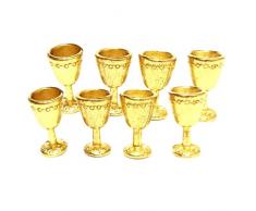 SM SunniMix 8 Stücke Metall Weingläser für 1/12 Puppenhaus Puppenstube - Gold