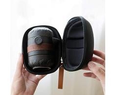 Adminitto88 Reise-Keramik-Teeset, Tragbares Kung-Fu-Teeset Mit Einem Topf Und Zwei Tassen, Mit Tee-Wasserabscheidebecher-Filter Und Aufbewahrungsbeutel