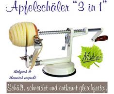 Made for us Profi Alu- Apfelschäler Apfelschneider Apfelentkerner Schälmaschine, in Cremeweiss, original
