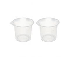 sourcingmap® 2 Stk.Küche Lab 25mL Kunststoffbecher Messbecher Messkanne Flaschenausgießer de