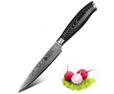 XINZUO Allzweckmesser 12,5cm Profi Kochmesser Japanische Damaststahl Professionelle Chefmesser DamastMesser mit Pakkawood Griff - Ya Serie