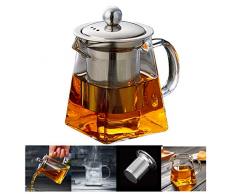 PluieSoleil Teekanne Glas Teebereiter 350 ml Abnehmbare Edelstahl-Sieb (Platz 350ML)
