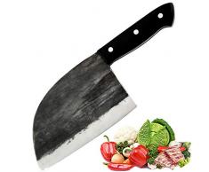 Promithi Handgemacht Chinesisches Kochmesser Metzgermesser Ausbeinmesser Santokumesser Fleischmesser Schälmesser Allzweckmesser Küchenmesser Hackmesser für Hackbeil-Zerhacker