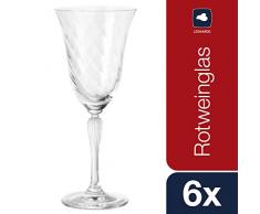 Leonardo Volterra Rotweinglas, 6-er Set, 280 ml, spülmaschinengeeignet, Klarglas, 020765