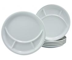 Creatable, 12394, Serie UNIVERSAL, rund 6tlg Fondueteller, Porzellan, weiß, 32 x 32 x 14 cm, 6-Einheiten