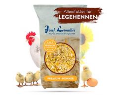 Premium Hühnerfutter 25 Kg | Legemehl Alleinfutter für Legehennen GVO - Gentechnik frei | Erhöhte Legeleistung und Stabilere Eierschalen | Mehrfach gereinigt und staubfrei