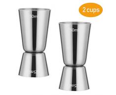 Sunerly Jigger Spirituosen Messbecher aus Edelstahl Dual 25/50 ml Barmaß Bar Craft Dual Geist Maßnahme Cup Messbecher für Bar Party Wein Cocktail Drink Shaker