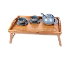 Schramm® Frühstückstablett Bambus Tablett Bambustablett klappbar Serviertablett für Frühstück im Bett Betttablett mit Füßen zum Aufstellen