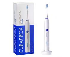 CURAPROX Hydrosonic EASY elektrische Zahnbürste, Schallzahnbürste, 3 Putzstufen, 2 Aufsteckbürsten, mit Reise-Etui und Timer, Sonic, weiß