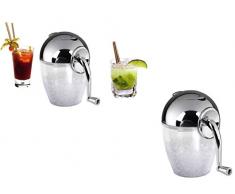 Manueller Eiscrusher Eiswürfel Zerkleinerer Ice-Crusher Edelstahl-Klingen Handkurbel (Crushed Eis, Eis-Zerhacker, Mixer, 1,2 Liter, Weiß)