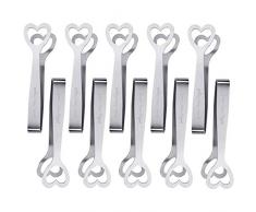 10 Stücke Zuckerzange, Edelstahl Eiszange Set, Zangen Candybar, Eiswürfelzange für Süßigkeiten Candy Salat Spaghetti Servierzange in Hochzeit Party Bar Büfett Grill Picknick.