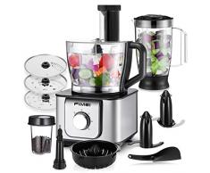 FIMEI Küchenmaschine multifunktional, 1100W, 3 Geschwindigkeiten, 11 in 1, Elektrischer Zerkleinerer, Standmixer, Zitrusspresse, Kaffeemühle, 3.2L Rührschüssel, 1.5L Mixbecher (Küchenmaschine)