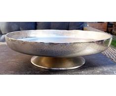 MichaelNoll Dekoteller Schale Servierplatte Aluminium Silber XXL 40 cm