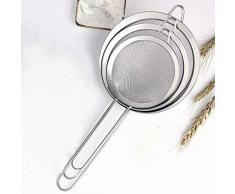 duquanxinquan 3tlg Küchensieb Set Edelstahl Haushaltssieb Küchensieb Mehlsieb Sieb fein Set Küchensieb Feinmaschig Küchen Zubehör