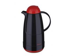 ROTPUNKT NEU Isolierkanne 215 | 1,5 Liter | Doppelwandige Vakuumisolierung | Zweifunktions-Drehverschluss | BPA Frei- gesundes Trinken | Made in Germany | Warm+Kalthaltung (Black/Electric Cardinal)
