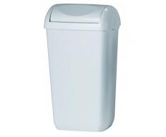 PlastiQline Abfallbehälter aus Kunststoff mit Schwingdeckel zur Wandmontage oder Freistehend, Ausführung:23L